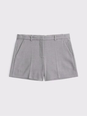 Abercrombie & Fitch Light Gray Tailored Pleated Shorts